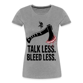 Légende viking viking marin Odin Raven Fighter - T-shirt bio Premium Femme - gris chiné - Devant - Mia (176cm)