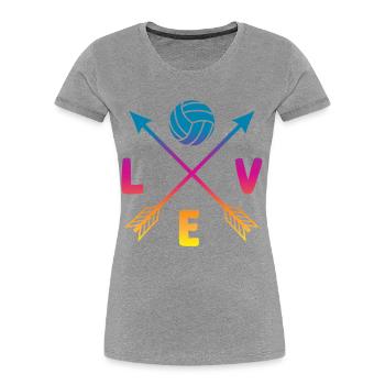 Volleyball Love - Women's Premium Organic T-Shirt - heather grey - Front - Mia (176cm)