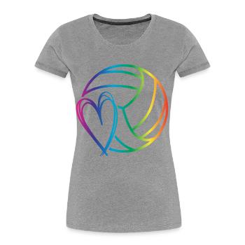 Volleyball Love - Women's Premium Organic T-Shirt - heather grey - Front - Mia (176cm)