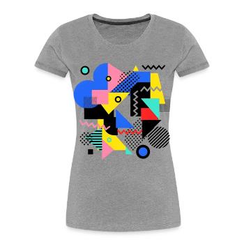 Geometric Color Explosion Pop Art - Women's Premium Organic T-Shirt - heather grey - Front - Mia (176cm)