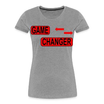 Game Changer / Veränderung / Statement - Frauen Premium Bio T-Shirt - Grau meliert - Vorne - Mia (176cm)