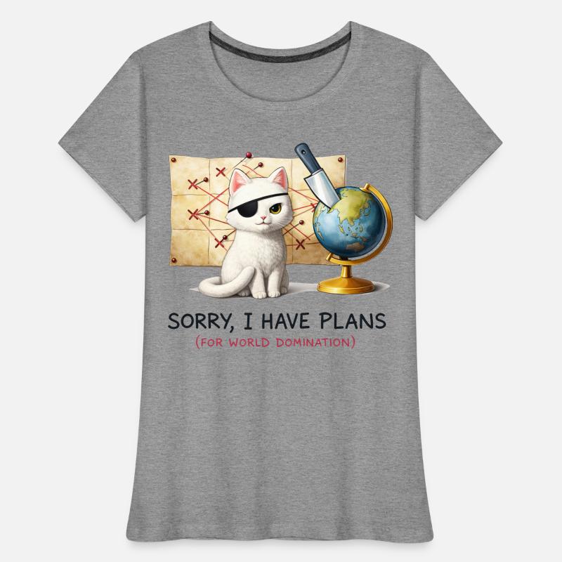 Plans de domination du monde de Evil Cat T-shirt bio Premium Femme