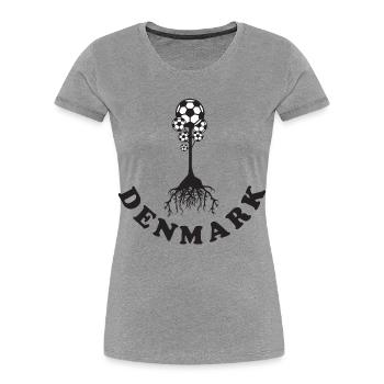 Denmark Fussball Baum - Frauen Premium Bio T-Shirt - Grau meliert - Vorne - Mia (176cm)