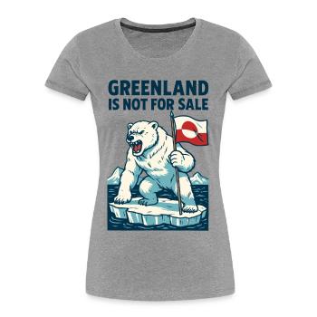 Greenland Is Not For Sale - Women's Premium Organic T-Shirt - heather grey - Front - Mia (176cm)