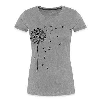 bella AMORElia - Das Original by heavenlygoods - Frauen Premium Bio T-Shirt - Grau meliert - Vorne - Mia (176cm)