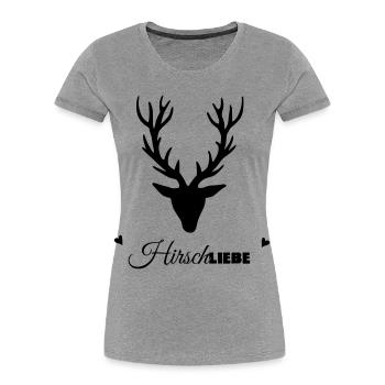 HirschLIEBE by heavenlygoods - Women's Premium Organic T-Shirt - heather grey - Front - Mia (176cm)