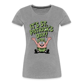 Green Star Fish St Patrick Design - Women's Premium Organic T-Shirt - heather grey - Front - Mia (176cm)