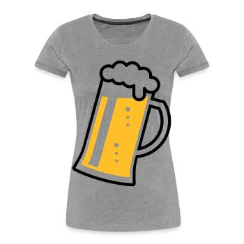 Maßkrug (beer / beer mug / beer glass / R /// 2C) - Women's Premium Organic T-Shirt - heather grey - Front - Mia (176cm)