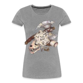 Role Playing Game Tabletop D20 Dice Gift Barbarian - Women's Premium Organic T-Shirt - heather grey - Front - Mia (176cm)