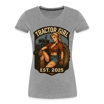 Tractor Girl Est. 2025 | Agriculture - Women's Premium Organic T-Shirt - heather grey - Front - Mia (176cm)