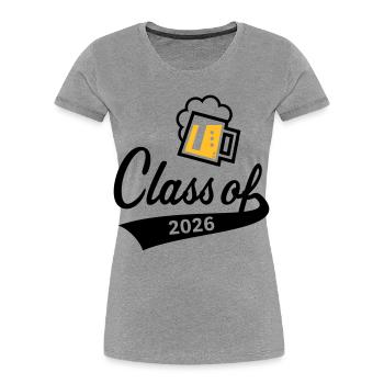 Class Of 2026 (Abschlussklasse / Bier / 2C POS) - Frauen Premium Bio T-Shirt - Grau meliert - Vorne - Mia (176cm)