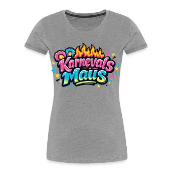 Karnevalsmaus Jeck - Kölle Alaaf Motiv - Frauen Premium Bio T-Shirt - Grau meliert - Vorne - Mia (176cm)