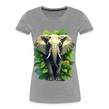 Ein Elefant im Dschungel - Frauen Premium Bio T-Shirt - Grau meliert - Vorne - Mia (176cm)