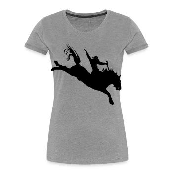 Rodeo Silhouette – Western Riding - Women's Premium Organic T-Shirt - heather grey - Front - Mia (176cm)