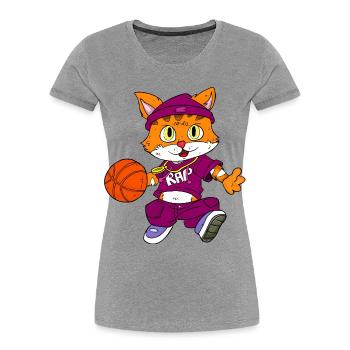 Cats Basketball / Hip Hop Kitten - Women's Premium Organic T-Shirt - heather grey - Front - Mia (176cm)