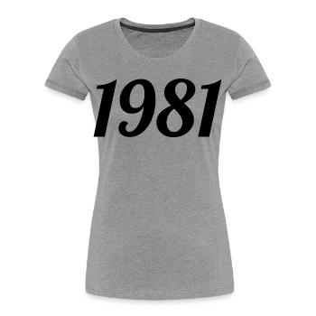 1981 Vintage 1981 Retro Birthday 1981 Gift - Women's Premium Organic T-Shirt - heather grey - Front - Mia (176cm)