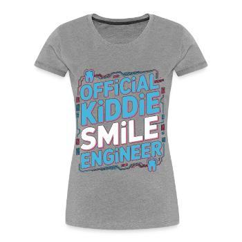 Dentiste pédiatrique Dentisterie Officielle Dentisterie du Sourire pour enfants - T-shirt bio Premium Femme - gris chiné - Devant - Mia (176cm)