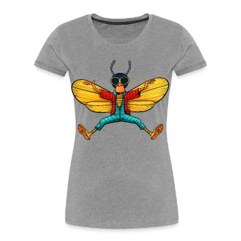 Flying Yoga - Women's Premium Organic T-Shirt - heather grey - Front - Mia (176cm)