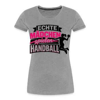 handball mädchen geburtstag geschenkidee - Frauen Premium Bio T-Shirt - Grau meliert - Vorne - Mia (176cm)