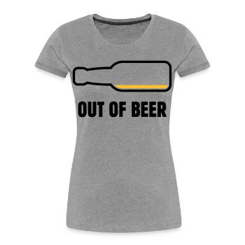 Out Of Beer (Bier / Bierchen / Biertrinker POS 2C) - Frauen Premium Bio T-Shirt - Grau meliert - Vorne - Mia (176cm)