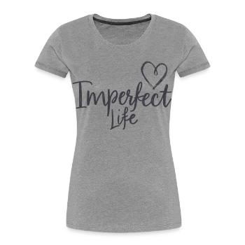 Motif de cœur de vie imparfaite pour les grandes personnes - T-shirt bio Premium Femme - gris chiné - Devant - Mia (176cm)