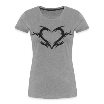 Tribal Heart - Women's Premium Organic T-Shirt - heather grey - Front - Mia (176cm)