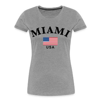 Miami, USA - Frauen Premium Bio T-Shirt - Grau meliert - Vorne - Mia (176cm)