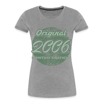 20e anniversaire 2006 cadeau pour hommes et femmes - T-shirt bio Premium Femme - gris chiné - Devant - Mia (176cm)