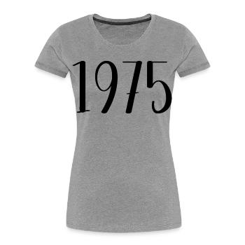 1975 - T-shirt bio Premium Femme - gris chiné - Devant - Mia (176cm)