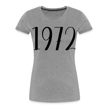 1972 - Women's Premium Organic T-Shirt - heather grey - Front - Mia (176cm)