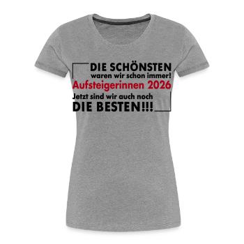 De beaux espoirs 2026 - T-shirt bio Premium Femme - gris chiné - Devant - Mia (176cm)