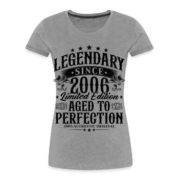 2006 Born Legendary Vintage Birthday Gift - Women's Premium Organic T-Shirt - heather grey - Front - Mia (176cm)