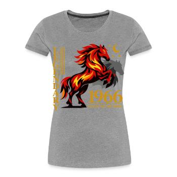1966 Feuerpferd Retro 60 Jahre Myth Geschenk - Frauen Premium Bio T-Shirt - Grau meliert - Vorne - Mia (176cm)