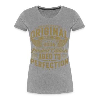 Original 2006 Vintage Birthday Gift - Women's Premium Organic T-Shirt - heather grey - Front - Mia (176cm)