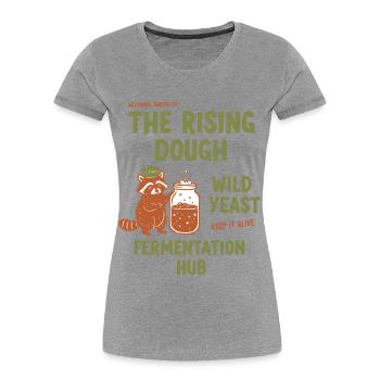 Pain au levain pâtissier Baking Levure sauvage - T-shirt bio Premium Femme - gris chiné - Devant - Mia (176cm)