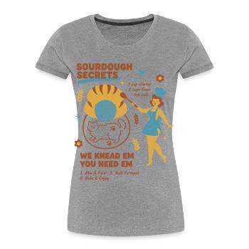 Sauerteig-Geheimnisse Brotbacker Sauerteigbäcker - Frauen Premium Bio T-Shirt - Grau meliert - Vorne - Mia (176cm)