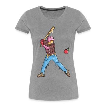 Baseball Baseballer Eiscreme Jungen Baseballspiele - Women's Premium Organic T-Shirt - heather grey - Front - Mia (176cm)