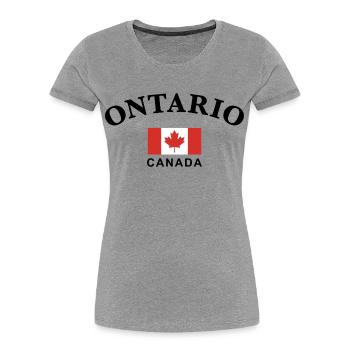 Ontario, Canada - Women's Premium Organic T-Shirt - heather grey - Front - Mia (176cm)
