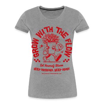 Grow with the flower - Women's Premium Organic T-Shirt - heather grey - Front - Mia (176cm)