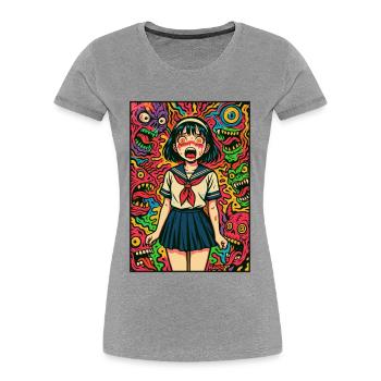 Monster Night Sailor Girl - Women's Premium Organic T-Shirt - heather grey - Front - Mia (176cm)