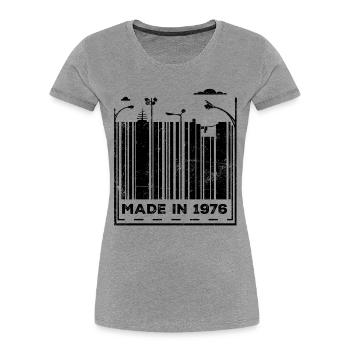 1976 50. Geburtstag - Frauen Premium Bio T-Shirt - Grau meliert - Vorne - Mia (176cm)