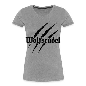 Wolfsrudel - Frauen Premium Bio T-Shirt - Grau meliert - Vorne - Mia (176cm)