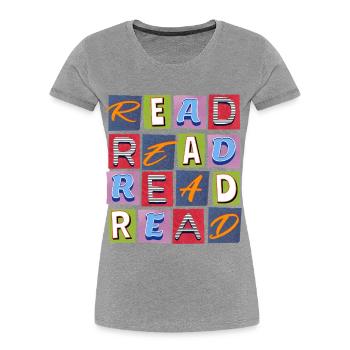 Read Design - Papierlook/Paperlook - Frauen Premium Bio T-Shirt - Grau meliert - Vorne - Mia (176cm)