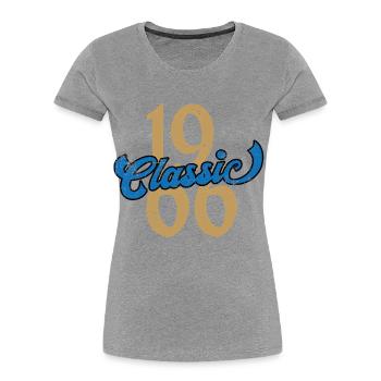 Classique 1966 - T-shirt bio Premium Femme - gris chiné - Devant - Mia (176cm)