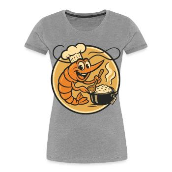 Lobster Chef Cartoon Pot - Women's Premium Organic T-Shirt - heather grey - Front - Mia (176cm)