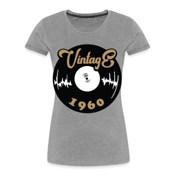 Cadeau d’anniversaire vintage des années 1960 - T-shirt bio Premium Femme - gris chiné - Devant - Mia (176cm)