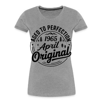 April 1965 – Legende der Gipfel und Berge - Frauen Premium Bio T-Shirt - Grau meliert - Vorne - Mia (176cm)