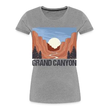 Wandern im Grand Canyon Nationalpark - Frauen Premium Bio T-Shirt - Grau meliert - Vorne - Mia (176cm)