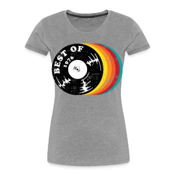 Le meilleur de 1976 - T-shirt bio Premium Femme - gris chiné - Devant - Mia (176cm)