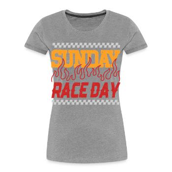 Sport automobile Sport du dimanche jour de la course - T-shirt bio Premium Femme - gris chiné - Devant - Mia (176cm)